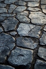 Fototapeta premium Dark gray stone floor, textured in a dark fantasy style. 