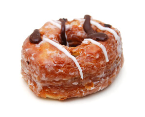 Chocolate Donuts with Sprinkles. Isolated on a White Background