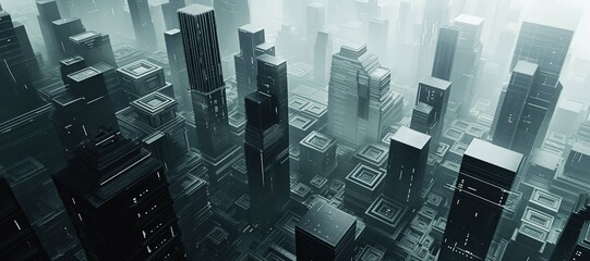 futuristic city building technology business background 14