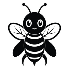 create a cute bee silhouette vector