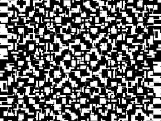 Fototapeta premium Error digital concept. Black random shapes on white background. Wrong lines and blocks. Video distortion effect. Abstract pixels and noise. Vector illustration.