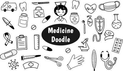 medicine hand drawn doodle element