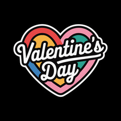 Happy Valentines day text Lettering heart shape