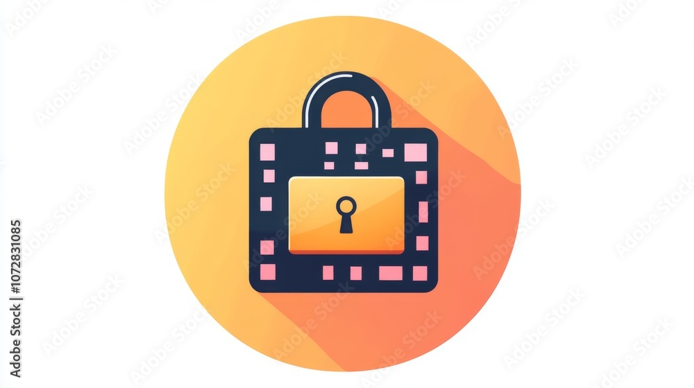 Aufkleber safety in cashless transactions : a qr code icon with a lock overlay, representing the secure nature