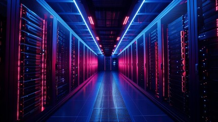 Quantum Computing Supercomputer Server Room