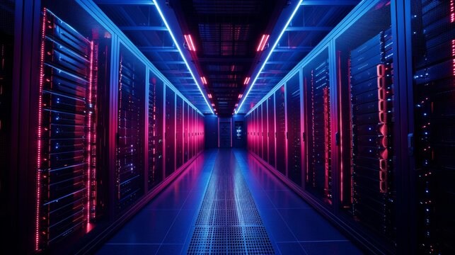 Quantum Computing Supercomputer Server Room