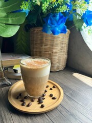 cup of cappuccino coffee in the morning