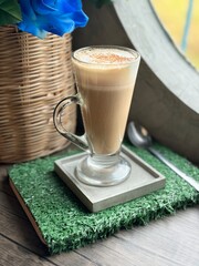 cup of cappuccino coffee in the morning