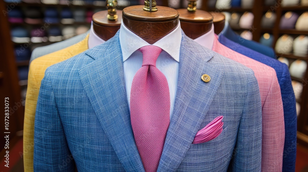Poster elegant tailored suits in sophisticated display
