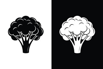 Broccoli Vegetable Icon. Easy-to-Edit Silhouette Vector for Illustrations