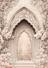 beautiful arch with flowers for wedding invitation background, wedding backdrops
