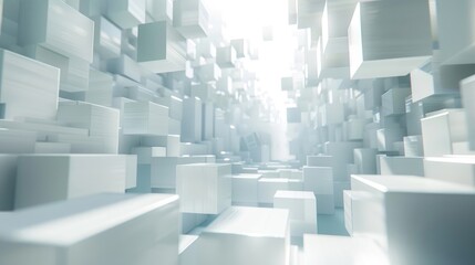 Fototapeta premium Abstract white square shape with futuristic concept background