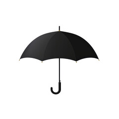sleek black umbrella with curved handle and decorative tips, perfect for rainy days or stylish outdoor events