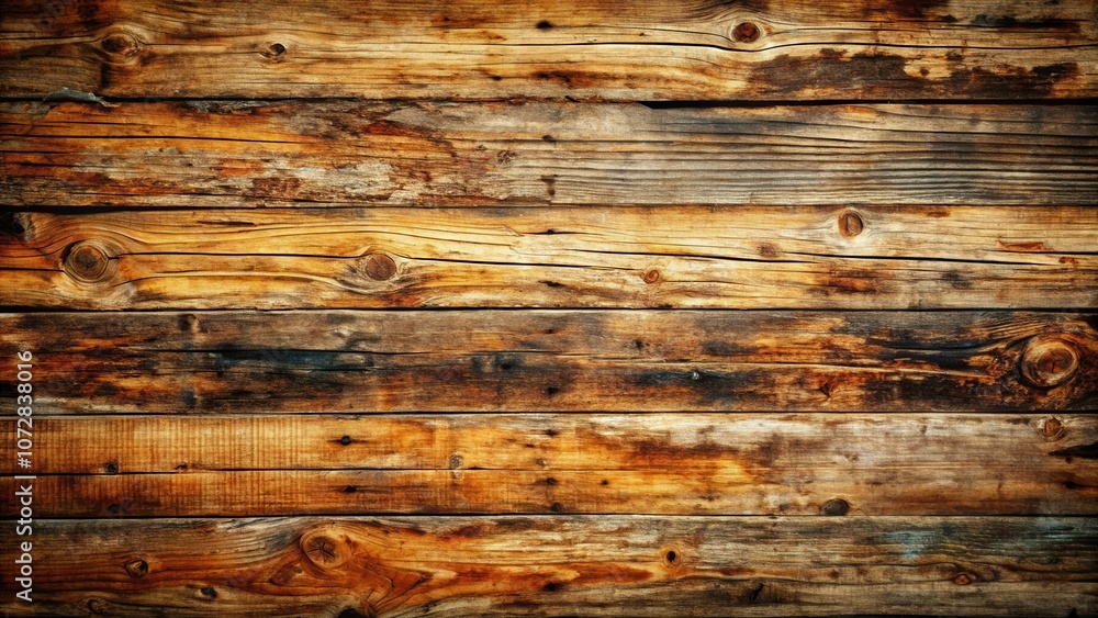 Poster a weathered wooden plank background with a rustic texture and warm brown tones.