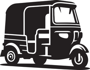 Auto rickshaw vehicle silhouette vector illustration isolated on a white background