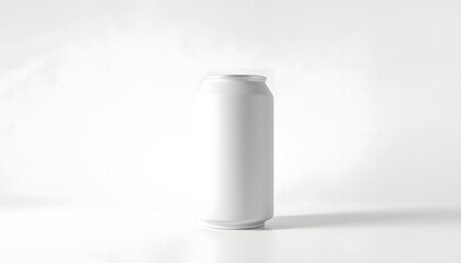 White small beer or soda aluminum can mockup isolated with white highlights, png