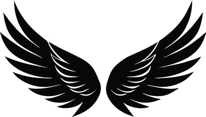 wing silhouette, bird wings , wing vector for logo design, tattoos