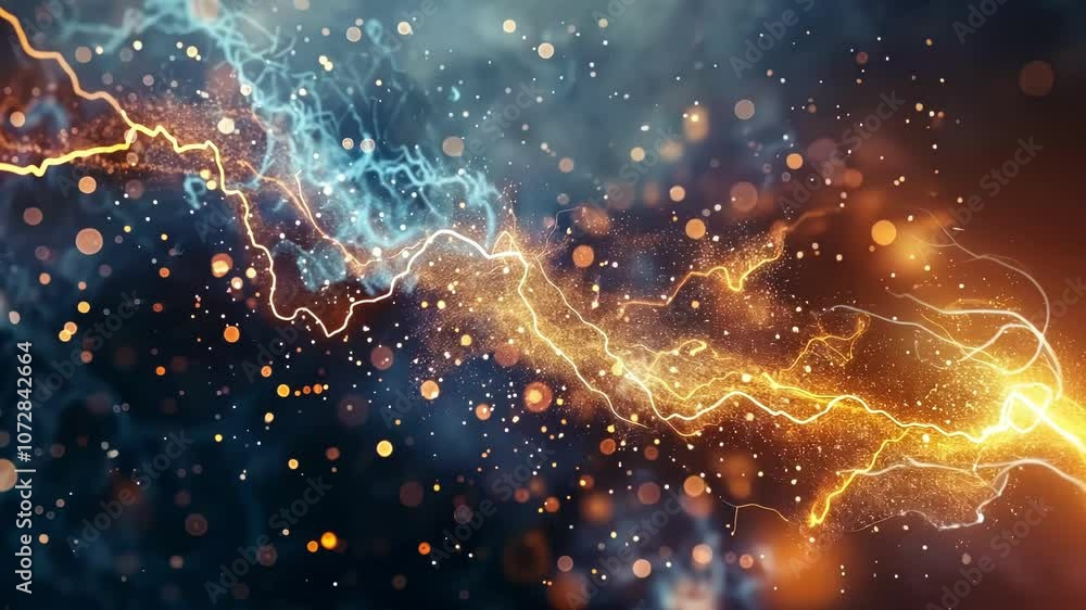 Poster an image of a lightning bolt representing the powerful energy released during electron transitions.