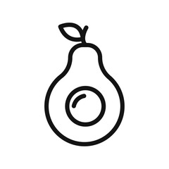 avocado icon vector line logo art