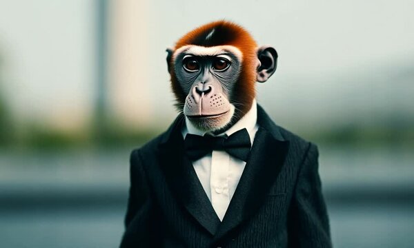 a monkey in suit