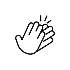 Clapping hand icon vector line logo art