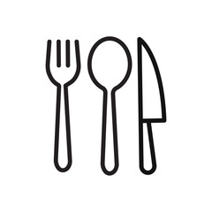 Cutlery icon vector line logo art