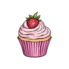 cupcake with strawberry