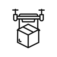 drone delivery icon vector line logo art