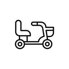Electric wheelchair scooter icon vector line logo art