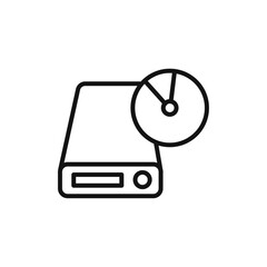 Dvd CDROM disc icon vector line logo art