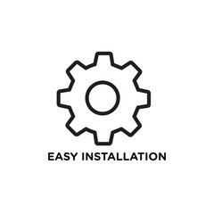 Easy Installation icon vector line logo art