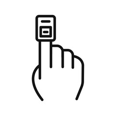 Fingertip pulse oximeter icon vector line logo art