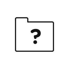 Folder with questionmark icon vector line logo art