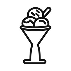 Gelato ice cream icon vector line logo art