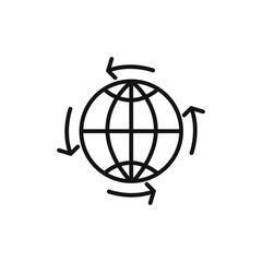 Globalization icon vector line logo art
