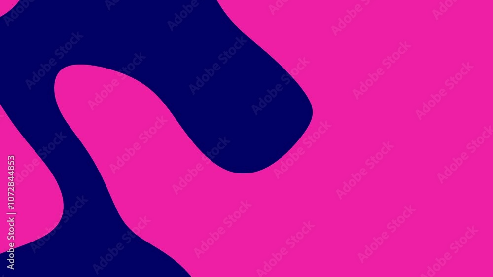 Poster pink background with blue curved shapes and circles. ideal for modern and colorful design projects o