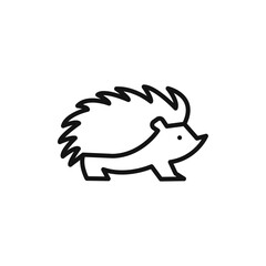 Hedgehog icon vector line logo art