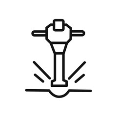 jack hammer icon vector line logo art
