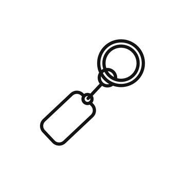 recommend clip art: Key Chain Icon vector line logo art
