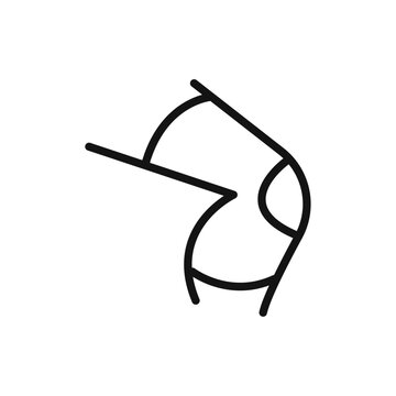 recommend clip art: Knee Orthopedic Brace icon vector line logo art