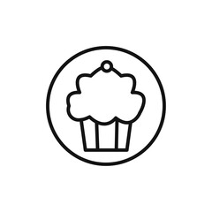 Muffin Icon vector line logo art