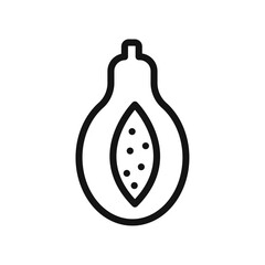 Papaya icon vector line logo art
