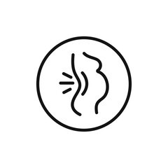 Pregnant woman backache icon vector line logo art
