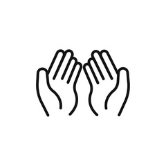 Pray icon vector line logo art