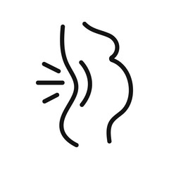 Pregnant woman backache icon vector line logo art