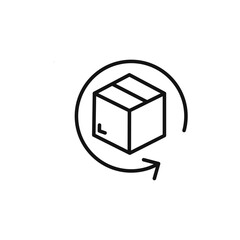 product return Box icon vector line logo art