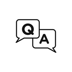 Questions and answers icon vector line logo art