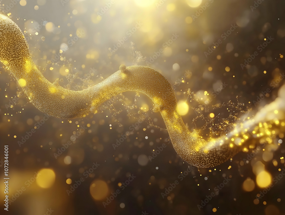 Aufkleber a shimmering golden wave glides through soft bokeh, creating a magical atmosphere filled with sparkl
