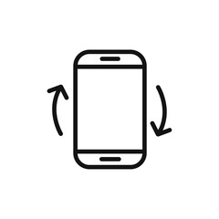 rotate phone icon vector line logo art