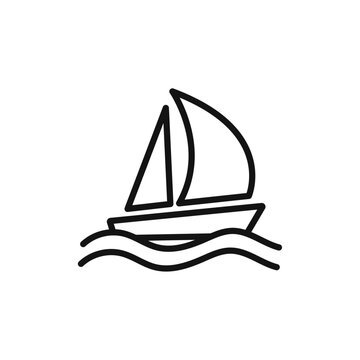 recommend clip art: Sailboat icon vector line logo art